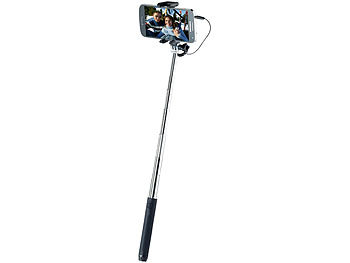 PEARL Mini-Selfie-Stick für Smartphone & Action-Cam, ausziehbar 14 - 70 cm
