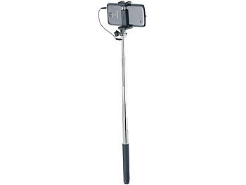 PEARL Mini-Selfie-Stick für Smartphone & Action-Cam, ausziehbar 14 - 70 cm
