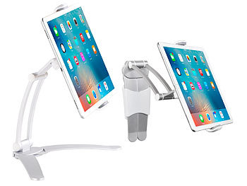 iPad Halterung: Callstel Tisch-Ständer und Wand-Halter für iPads und Tablet-PCs bis 12,9 Zoll