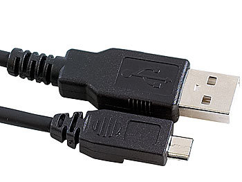 PEARL USB-2.0-Daten- & Ladekabel, USB-Stecker Typ A auf Micro-USB, 80 cm