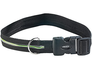 LED Halsband: infactory Sicherheits-LED-Leucht-Hundehalsband "Neon Light"