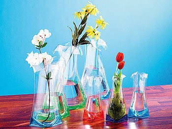 infactory Faltbare Kunststoff-Vasen "Color Tube" 7er-Set