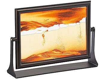Kippbild: infactory Sandbild "Eldorado" mit schwenkbarer Fassung aus Metall, 13 x 18 cm