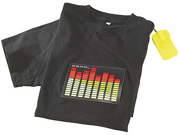 infactory T-Shirt mit 8-Kanal Leucht-Equalizer Größe M