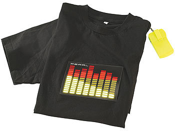 infactory T-Shirt mit 8-Kanal Leucht-Equalizer Größe XL