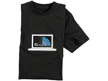 infactory T-Shirt mit leuchtender LED-WiFi-/WLAN-Anzeige Größe S
