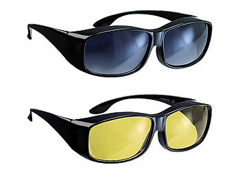 Überzieh Sonnenbrille: infactory Schärfer-Sehen-Set mit 2 Überziehbrillen "Day Vision" & "Night Vision"
