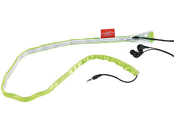 infactory Praktische Kabelführung für Ohrhörerkabel, Farbe Neon-Grün