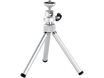 Teleskopstativ: Somikon Mini-Teleskop-Stativ aus Aluminium für Kompakt-Kameras (1/4")