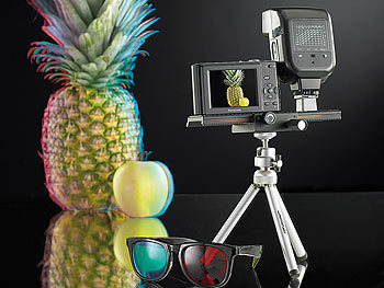 Somikon Profi-Komplett-Paket für 3D-Stereobilder inkl. Foto-Schlitten