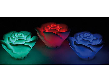 Lunartec LED-Wasserrosen mit Farbwechsler (3er-Set)