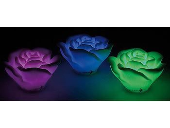 Lunartec LED-Wasserrosen mit Farbwechsler (3er-Set)
