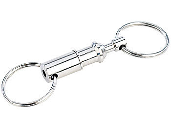 Schlüsselringe: Semptec Metall-Schlüsselanhänger mit schnellem Easyclip-Mechanismus
