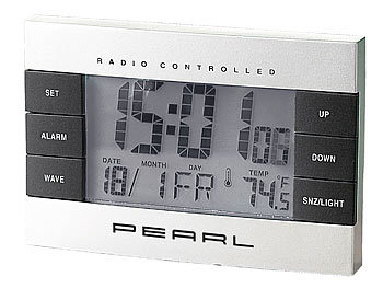 Wecker zum Aufhängen: PEARL Digitaler Funkwecker mit Temperaturanzeige und Kalender
