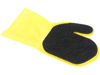 Handschuh Autopflegesets: PEARL Reinigungshandschuh für den Grillrost, linkshändig