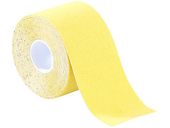 Bandagen-Bänder: newgen medicals Kinesiologie-Tape aus Baumwollgewebe, 5 cm x 5 m, gelb