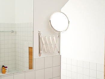 Sichler Beauty Scheren Rasier- & Kosmetik-Wandspiegel, 2-fache Vergrößerung