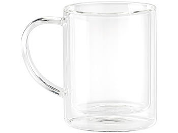 Doppelwandige Tasse aus Glas