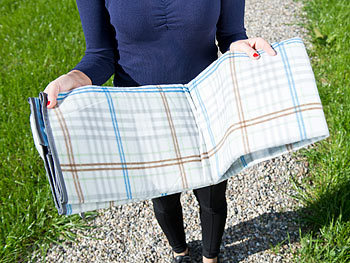 PEARL Fleece-Picknick-Decke mit wasserabweisender Unterseite, 140 x 100 cm