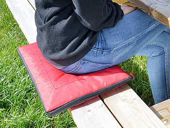 PEARL 3in1-Picknickdecke mit Sitzkissen und Zudecke, waschbar, 180 x 150 cm