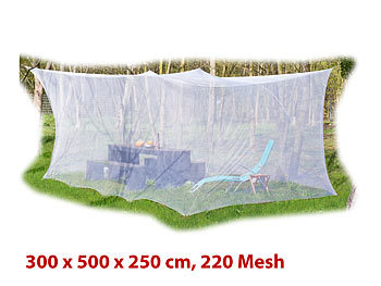 Fliegennetz: infactory XXL-Moskitonetz für Innen & Außen, 300 x 500 x 250 cm, 220 Mesh, weiß