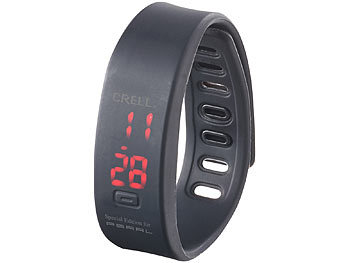 Crell Digitale Sport-Uhr mit LED-Display und Silikon-Armband