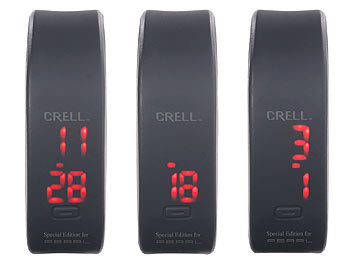 Crell Digitale Sport-Uhr mit LED-Display und Silikon-Armband