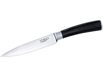 Damast Küchenmesser: TokioKitchenWare Damast-Kochmesser mit 12,5 cm Klinge