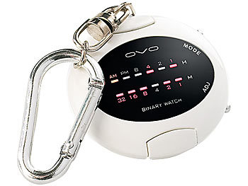 PEARL Binär-Taschenuhr mit Schlüsselanhänger