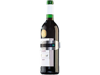 Rosenstein & Söhne Praktisches Flaschen-Thermometer für Wein, Sekt, Saft u.v.m., 3er-Set