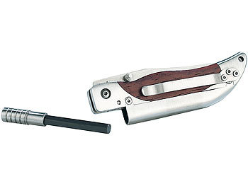 Semptec 2er-Set Taschenmesser mit 8-cm-Klinge und Magnesium-Feuerstab