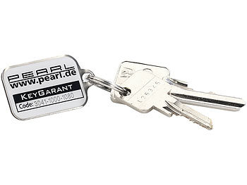 PEARL KeyGarant Schlüsselanhänger, Schlüsselfinder mit Schlüssel-Schutzbrief