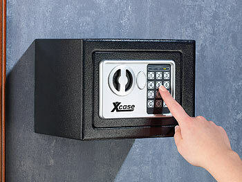Xcase Stahlsafe mit digitalem Code-Schloss und 2 Tresor-Schlüsseln, 5 Liter