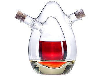 Ölflasche: Rosenstein & Söhne 2in1-Essig- und Öl-Spender aus Glas