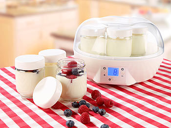 Rosenstein & Söhne Joghurt-Maker mit 7 Portionsgläsern je 150 ml, 14 Watt