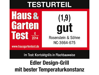 Rosenstein & Söhne Glasgrill mit Touchpad und Timer, 800 W (Versandrückläufer)
