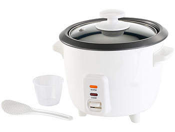 Rice Cooker: Rosenstein & Söhne Mini-Reiskocher mit Warmhaltefunktion, 0,6 Liter, 350 Watt