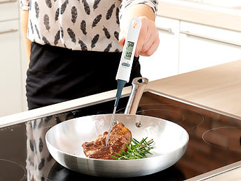 Rosenstein & Söhne 3in1-Kochlöffel mit Steak- und Koch-Thermometer