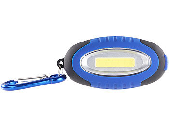 Lunartec Mini-Taschenlampe mit COB-LED und Karabiner-Haken, 0,5 W, 35 lm, IPX4