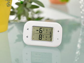 Rosenstein & Söhne Digitales Kühl- & Gefrierschrank-Thermometer, 2 Funk-Sensoren, weiß