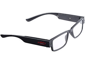 infactory Modische Brille mit LED-Leselicht und Akku, ohne Sehstärke