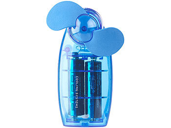 PEARL Batterie-betriebener Mini-Hand- und Taschen-Ventilator, blau