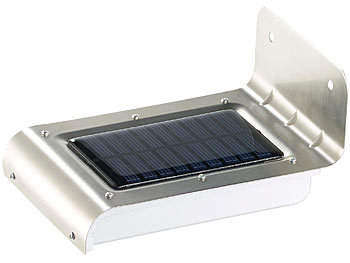 Luminea Edelstahl-LED-Solar-Wandleuchte, Versandrückläufer