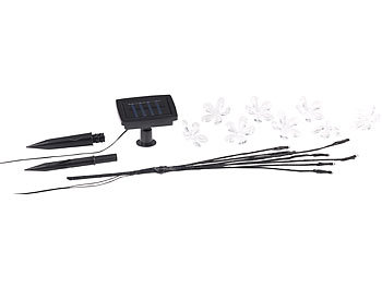 Lunartec Solar-LED-Lichterstrauch mit 8 Blüten und Erdspieß, Versandrückläufer
