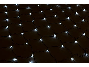 Lunartec Solar-LED-Lichternetz, 144 LEDs, weiß, 2 x 2 m, IP44