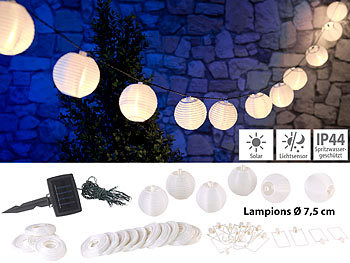 Lampion-Lichterkette als Aussenbeleuchtung für Helligkeit bei Dunkelheit, Finsternis, Nacht