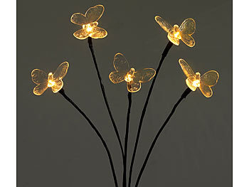 Lunartec Solar-LED-Lichterbaum, 5 leuchtende Schmetterlinge & Erdspieß, 50 cm