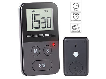 Küchenstoppuhr: PEARL Digitaler Küchen-Timer mit Stoppuhr, akustischem und optischem Alarm