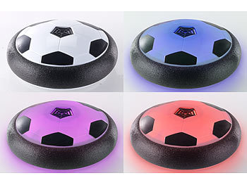 Playtastic Schwebender Luftkissen-Indoor-Fußball mit Möbelschutz und Farb-LEDs