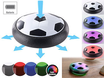 Hoover Ball: Playtastic Schwebender Luftkissen-Indoor-Fußball mit Möbelschutz und Farb-LEDs